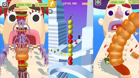 Sandwich Runner Walkthrough vs Stack Rider All Gameplay Android and IOS level Max 1563 #gaming