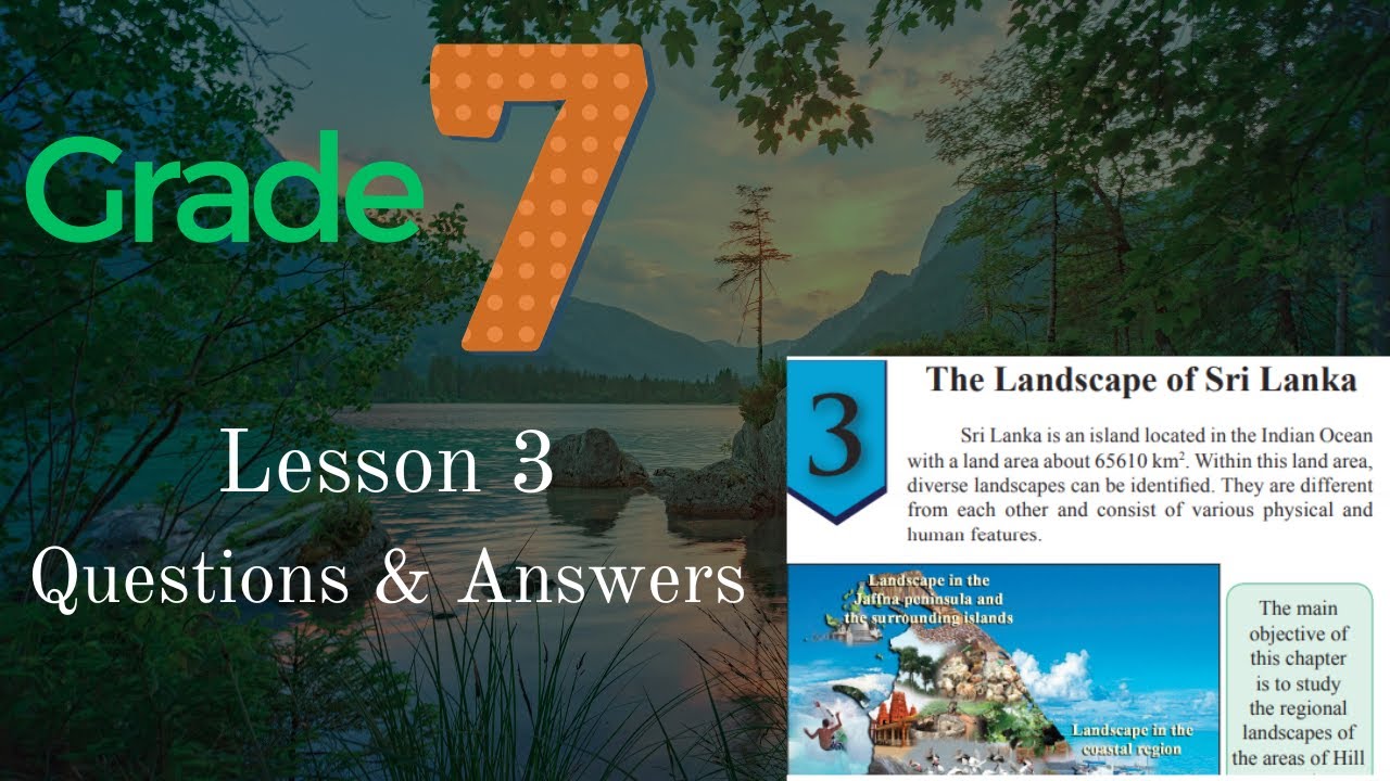Grade 7 Geography English Medium Lesson 3 Part 1 - The Landscape of Sri Lanka