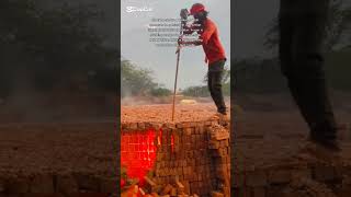 high-heat industrial operation bricks making process ##shortsfeed