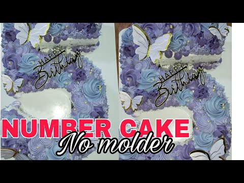 TUTORIAL HOW TO MAKE NUMBER 5 CAKE WITHOUT MOLDER #numbercake #cakedecorating #cakeideas