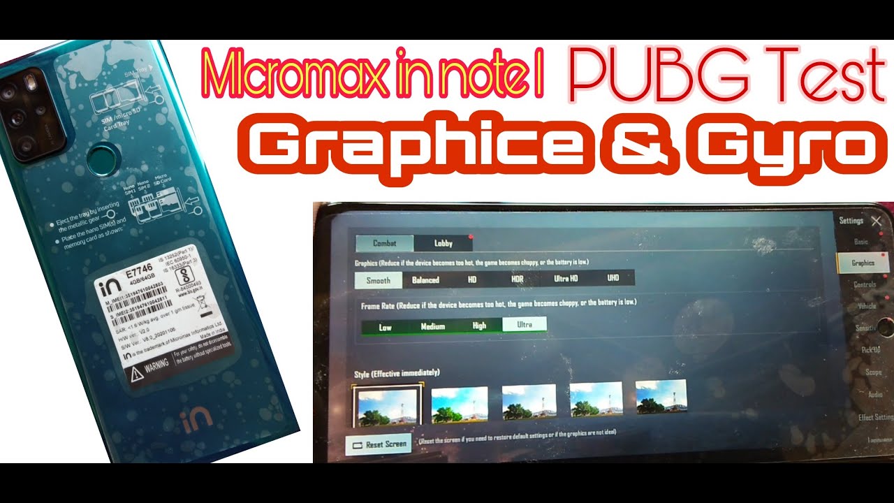 Micromax in note 1 pubg gyro and graphice/micromax in note 1 pubg test