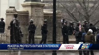Peaceful protests outside statehouse