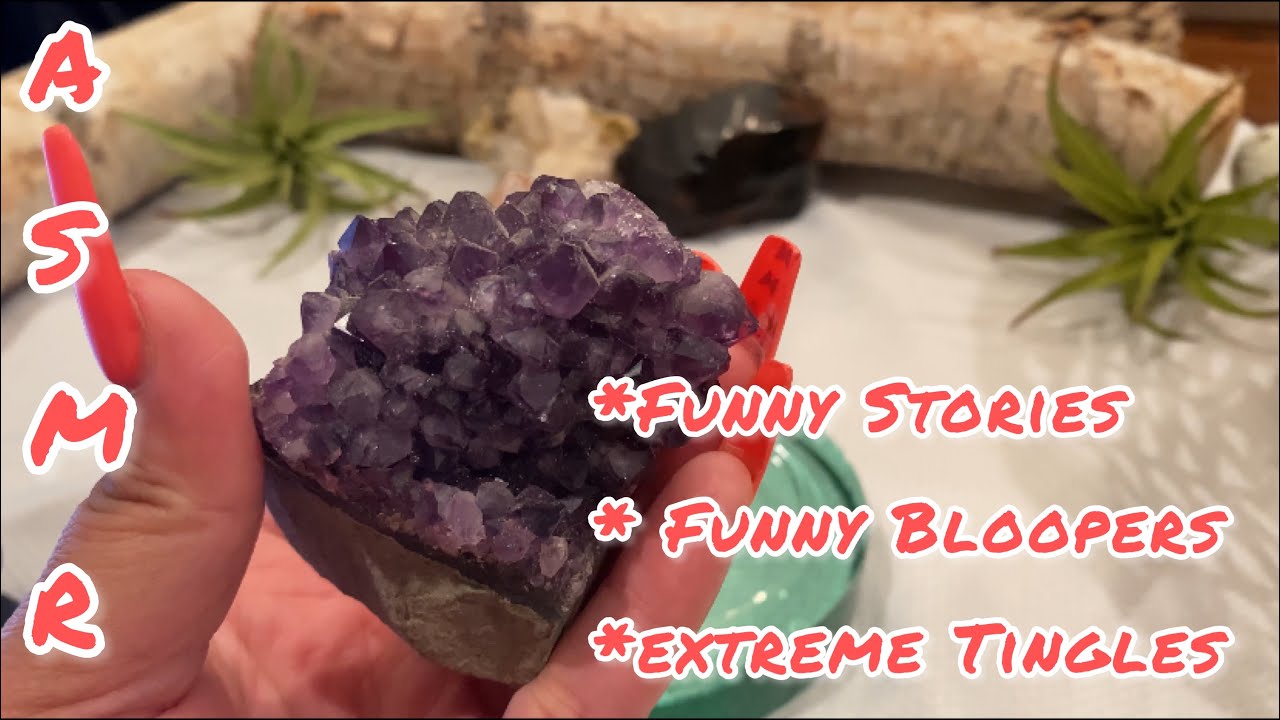 ASMR ~ Random Juicy Stories With Bloopers ~ Long Nail Tapping On Different Crystals