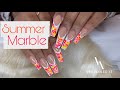 Watch Me Work: Acrylic Fill + Summer French Marble Tutorial Using Gel Polish