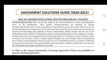 MES 103 Ignou Solved Assignment 2020-21