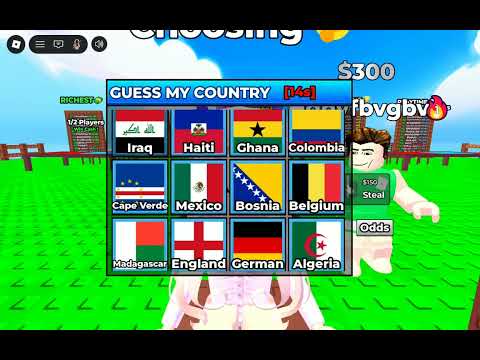 We are playing Guess my football country in roblox