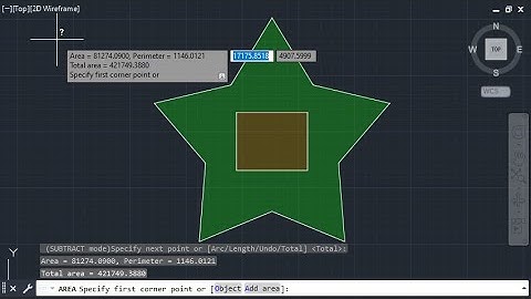AutoCAD AREA command. Using the Subtruct area option
