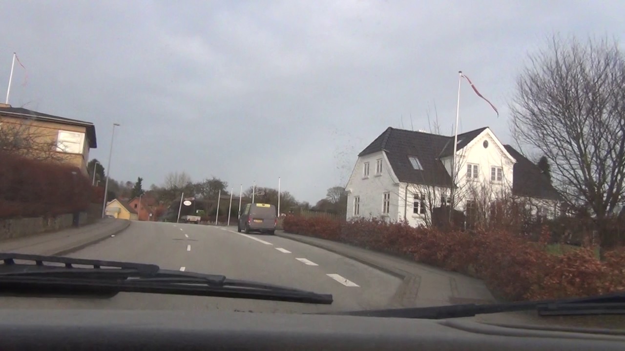 Driving through Sdr.  Vissing, Gammel Rye, Ry, Låsby, Sorring and Voel - Denmark DK