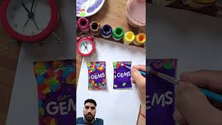 Realistic Gems Art💛🍫|#gems #chocolate #art #artbox #shorts #trending