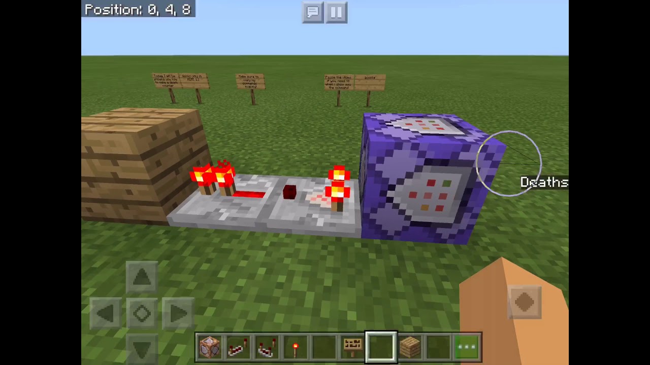 How To Make A Death Counter | MCPE 1.7+ - YouTube