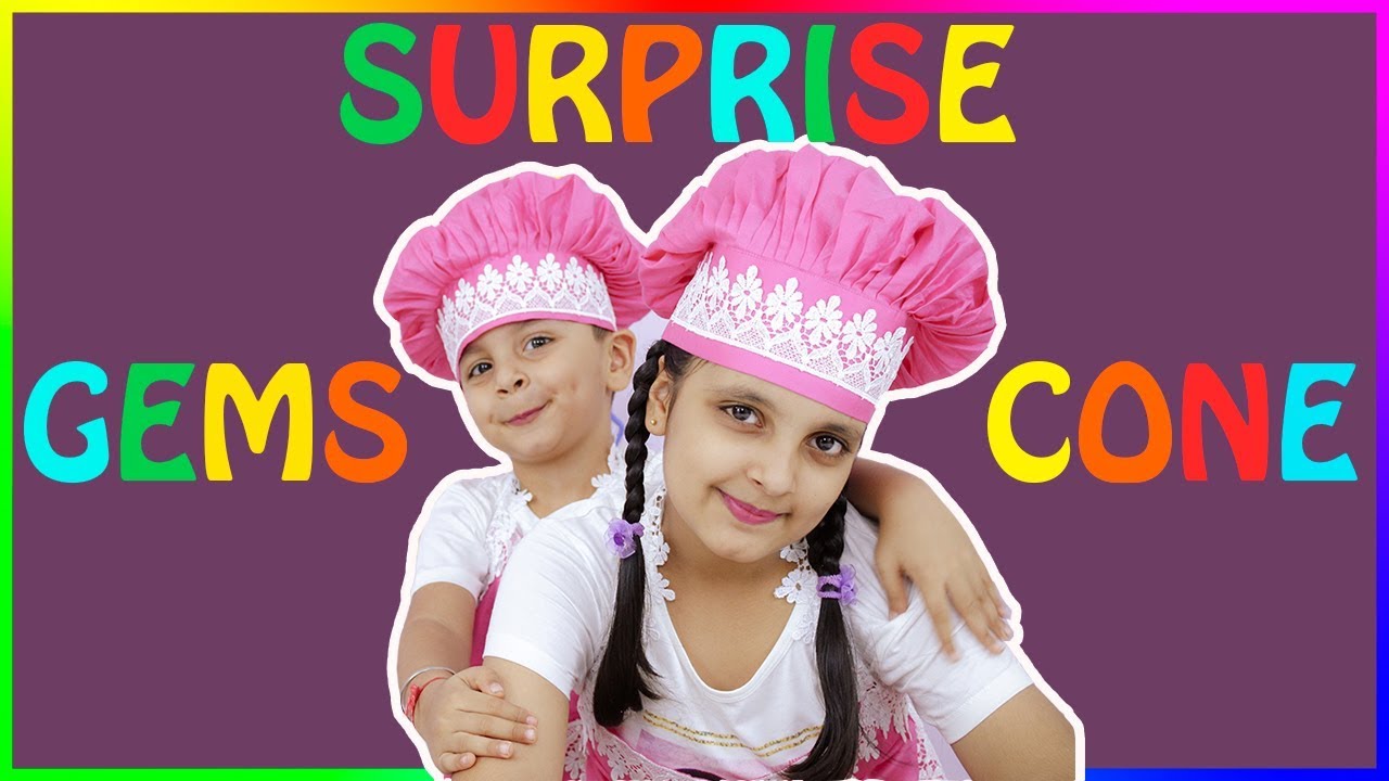GEMS SURPRISE CONE | जेम्स का चॉकलेट कोन Kids Cooking Without Fire Craft | Ep 2 Aayu and Pihu Show