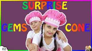 GEMS SURPRISE CONE | जेम्स का चॉकलेट कोन Kids Cooking Without Fire Craft | Ep 2 Aayu and Pihu Show