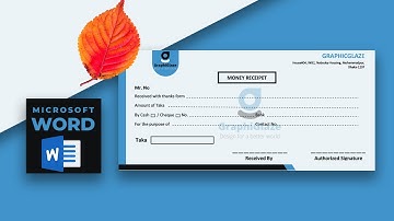 How To Make Money Receipt Bill Design in MS Word  || For Beginner to Advance Level