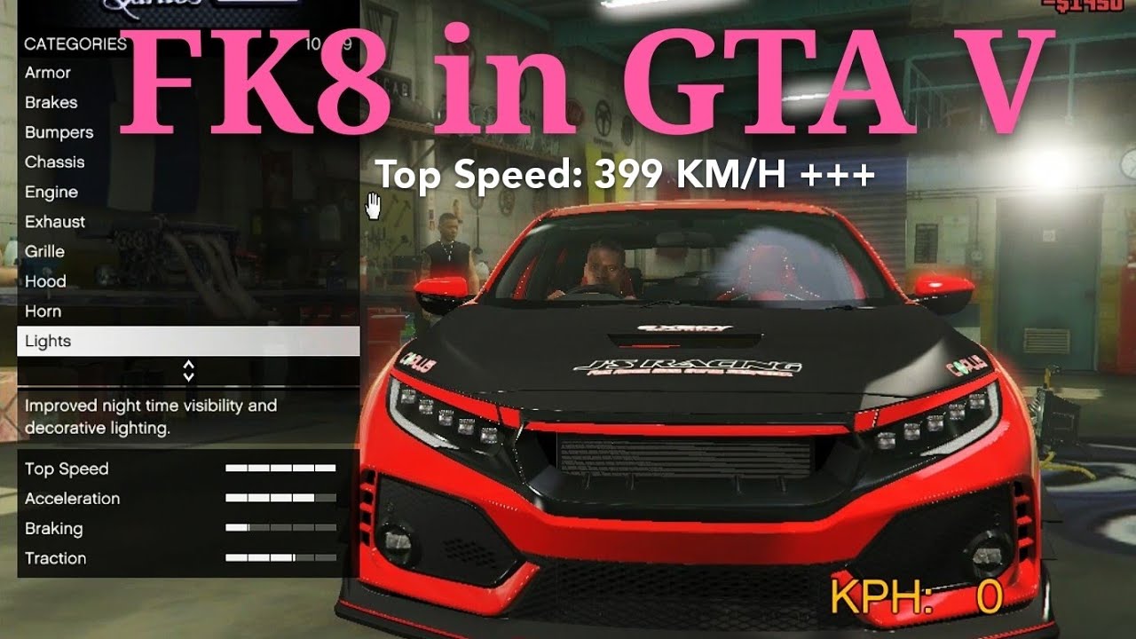 Honda Civic FK8 Real Life in GTA 5 with 399KM/H ++ Mods Mode