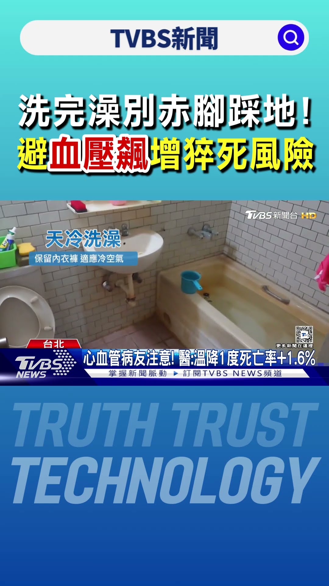 洗完澡別赤腳踩地! 避「血壓飆」增猝死風險｜TVBS新聞 @TVBSNEWS01