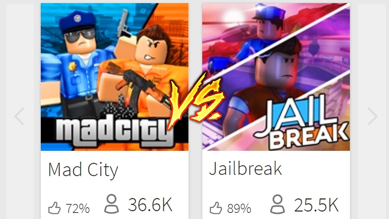 Mad City Vs Jailbreak Roblox Youtube - mad city vs jailbreak roblox youtube