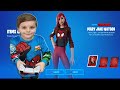 LEVEL 155 Gifting My 8 Year Old Kid NEW Marvel Spider-Man GIRLFRIEND MARY JANE WATSON Skin FORTNITE