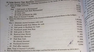 Sol. of question no. 1,2 & 3 of Chapter 11 Ledger for class 11th of Dr. SK Singh Accounts.