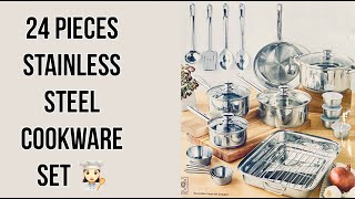 Mainstays Stainless Steel 24-Piece Kitchen Set