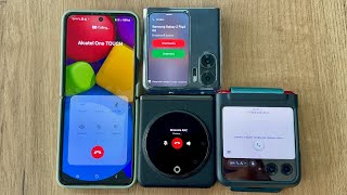 Incoming Call Samsung Galaxy Z Flip 3 vs Techno Phantom vs OPPO Find N2 vs Mototolla Razr 40 Ultra