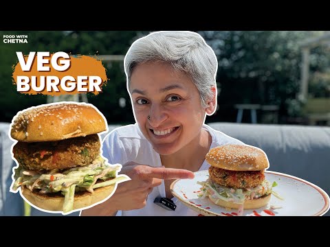HEALTHY VEGAN BURGER IN MINUTES  Make a delicious Veg Burger at home  Food with Chetna