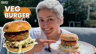 HEALTHY VEGAN BURGER IN MINUTES | Make a delicious Veg Burger at home | Food with Chetna