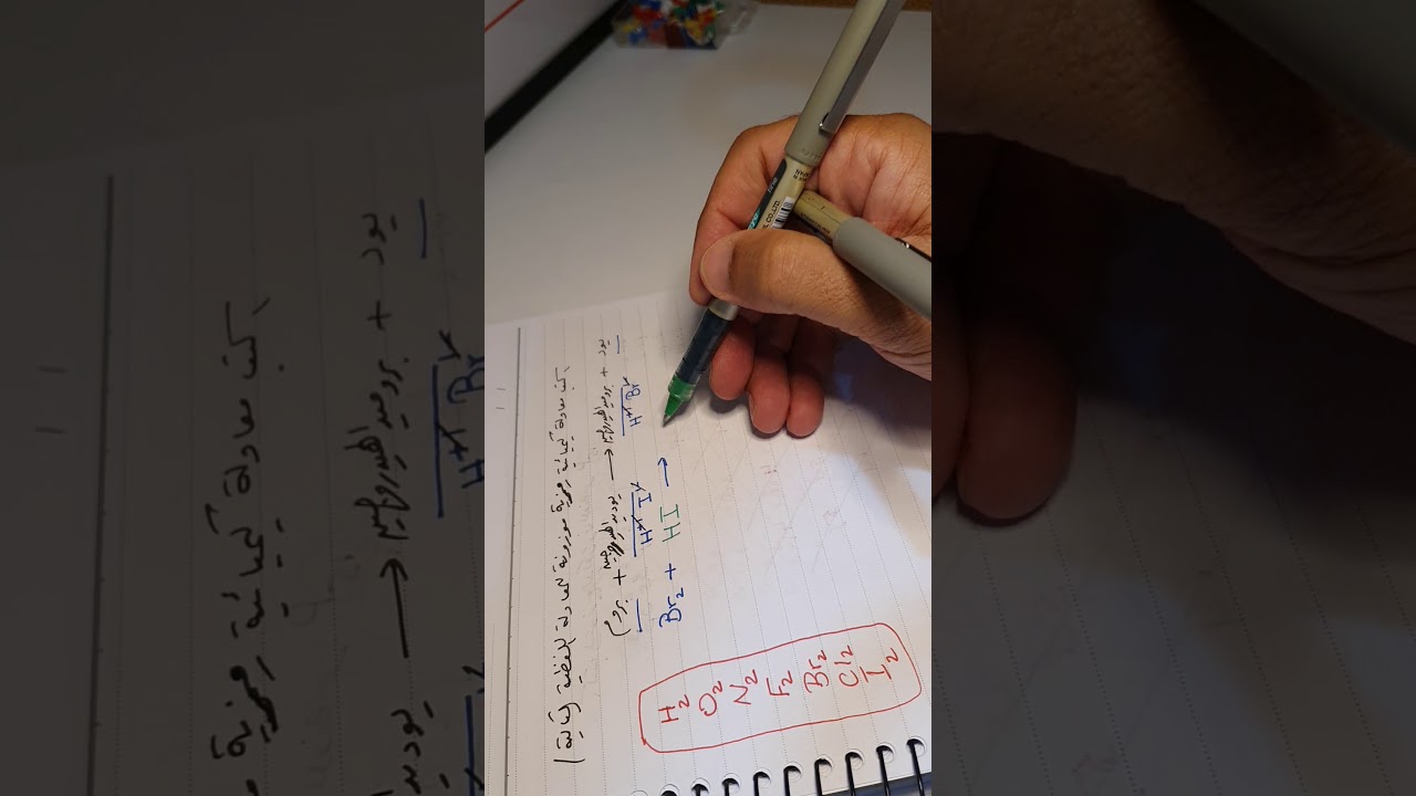 كتابة معادلة كيميائية رمزية