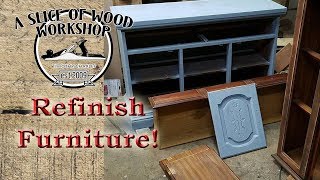 Refinishing a China Hutch PT1 I have a china hutch that has been sitting in my shop for weeks now. I decided to finally tackle this, but looks like mother nature has
