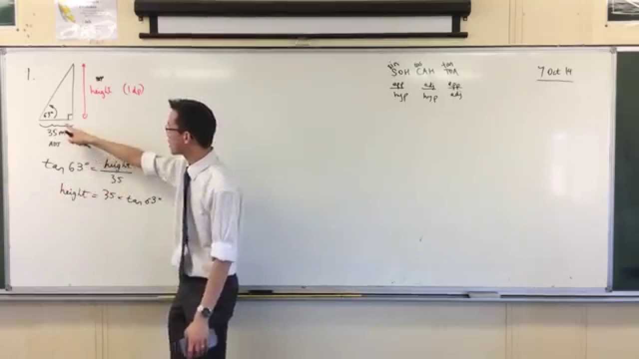 Finding Unknown Side with Trigonometry: Example 1