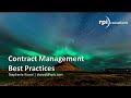 Rpi consultants  contract management best practices