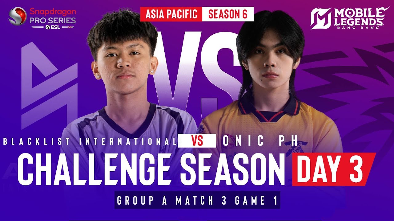 BLCK VS ONIC | SPS Mobile Challenge Season | MLBB | S6 Day 3 | Group A Match 3 Game 1
