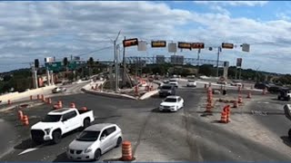 TxDOT San Antonio’s 'diverging diamond' interchange in action at 1604 and Blanco