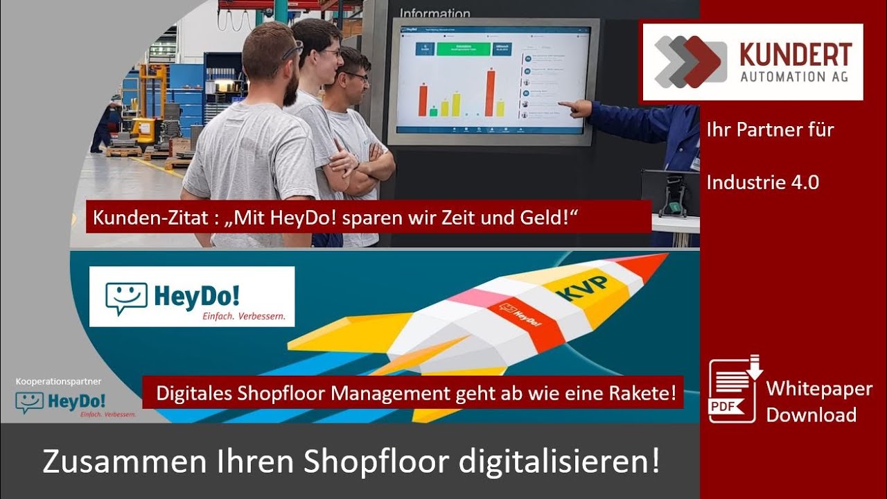 Shopfloor Management Kooperation Kundert Automation AG und HeyDo Apps