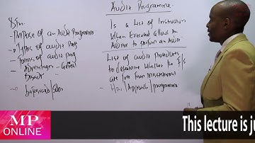 CPA - AUDITING & ASSURANCE - AUDIT PROGRAMMING - LESSON 1