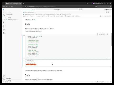 Python Data Structures for Beginners (Lists, Tuples, Sets, Dictionaries) | Level 1