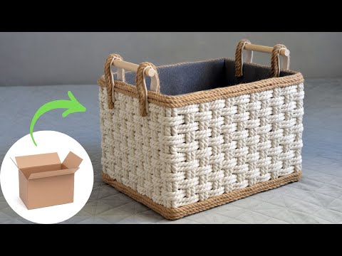 Rope Storage Basket DIY / Корзина для хранения из джута