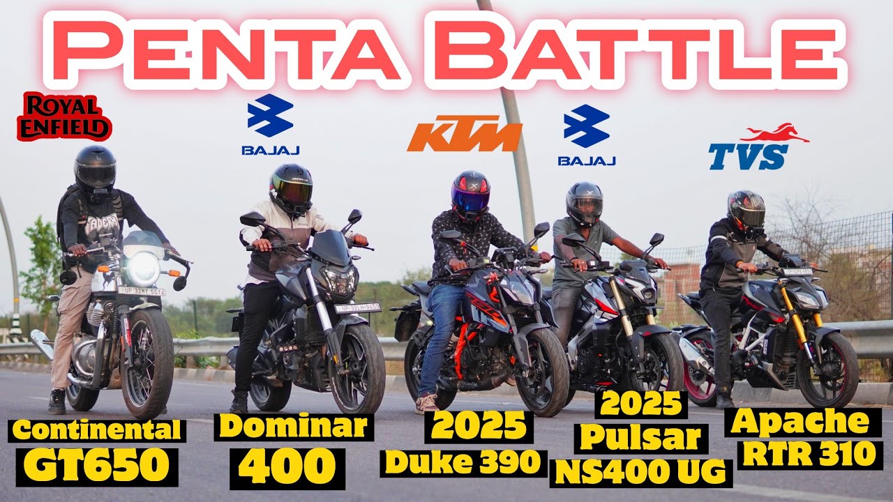 2025 Pulsar NS400 UG Vs 2025 Duke 390 Vs Dominar 400 Vs GT650 Vs Apache RTR 310 | Penta Battle 🚀