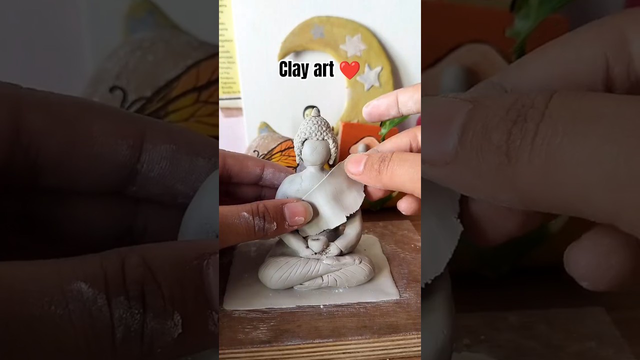 Part-1 Peaceful Buddha Clay Art | DIY Home Decor 