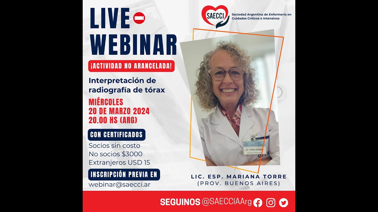WEBINAR: INTERPRETACION DE RADIOGRAFIA DE TORAX