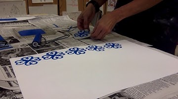 Skill of the week- Adinkra printmaking, inking the symbol