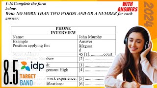Phone Interview  John Murphy  Ielts Listening  2024 Edition  1080p   aim 85