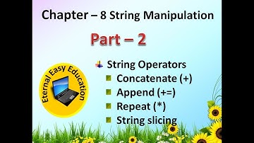 TN 12th computer science (chapter - 8) String (part 2 String operators)