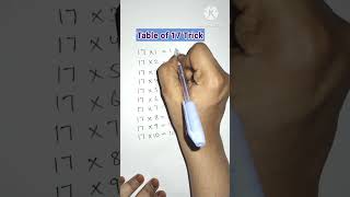 Table of 17 Trick 🔥 | Learn in 30 Seconds 🤯 | Maths Shortcut #shorts