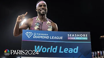 Kenny Bednarek BLAZES to fastest 200m of 2024 at Doha Diamond League | NBC Sports