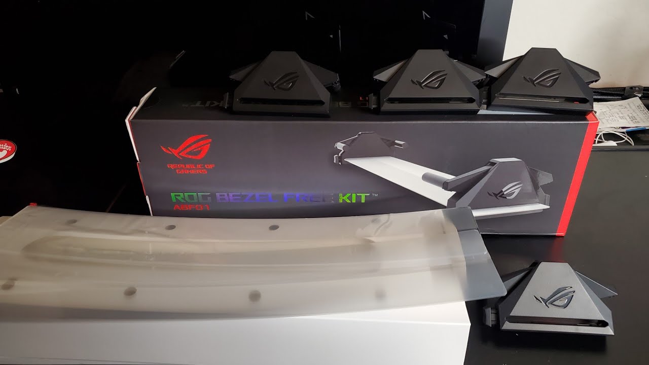 ROG BEZEL FREE KIT ON 32 INCH TRIPLE MONITORS, IT WORKS part 2
