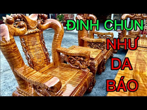 Video SIÊU PHẨM - BỘ BÀN GHẾ GỖ ĐINH LÀO VÂN CHUN NHƯ BỌC DA... - youtube