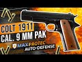 Prsentation pistolet type colt 1911 noir cal 9 mm pak