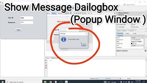How to Show Message Dialog Box ( Popup ) in JAVA SWING GUI Program. JOptionPane.showMessageDialog