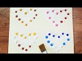 Set of 4 Heart💜 Flowers Landscape Acrylic Painting Using Masking Tape #368｜Satisfying ASMR