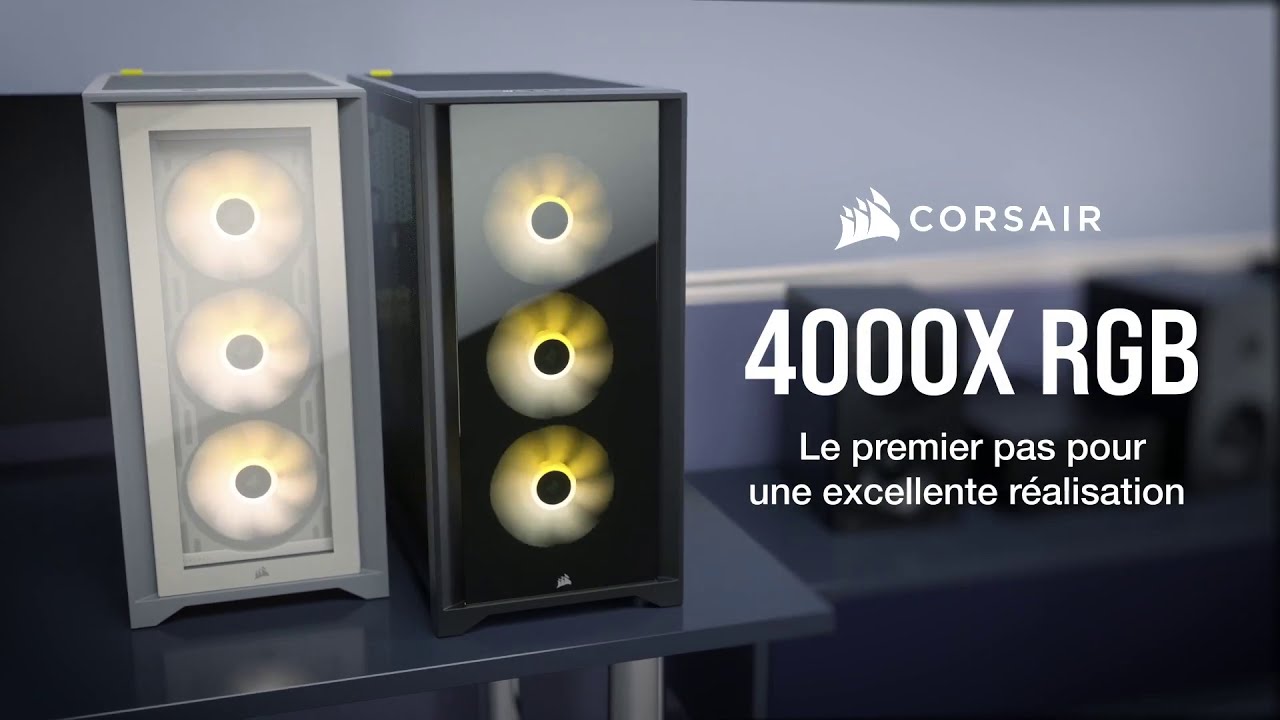 CORSAIR - Boitier Moyen Tour ATX iCUE 4000X RGB - Blanc
